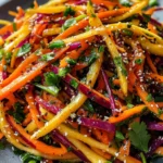 Shaved Rainbow Carrot Sesame Salad