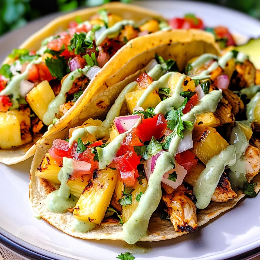 Chili Lime Chicken Tacos with Grilled Pineapple Salsa