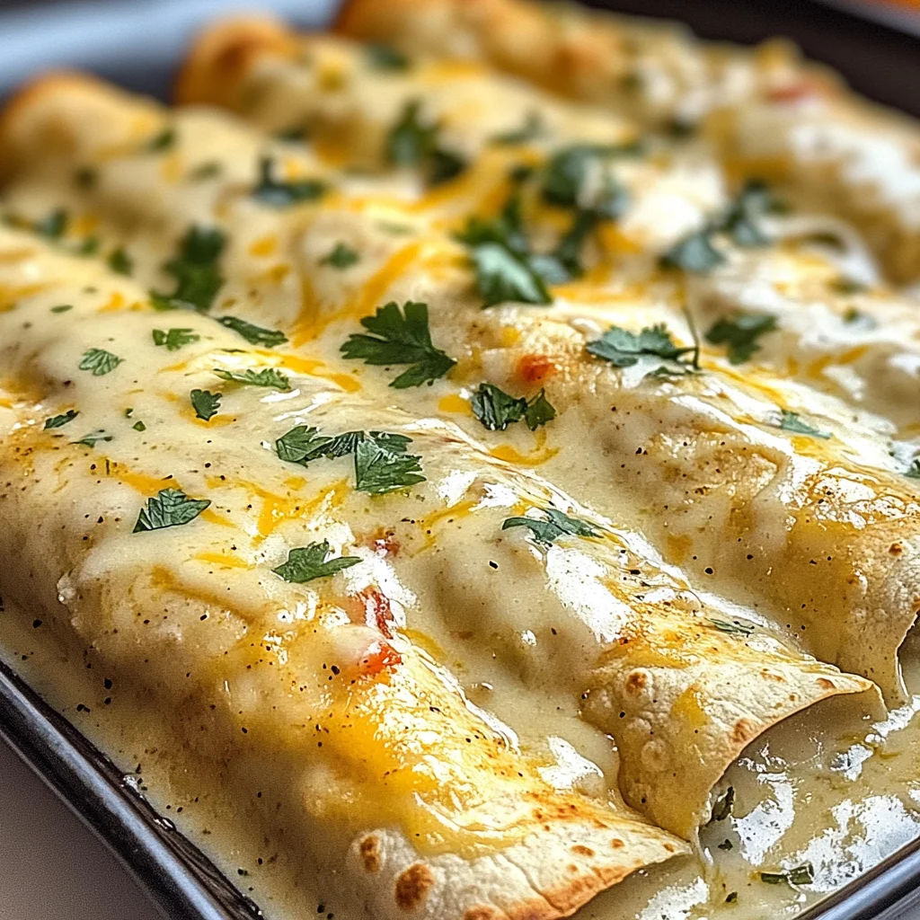 Creamy White Chicken Enchiladas
