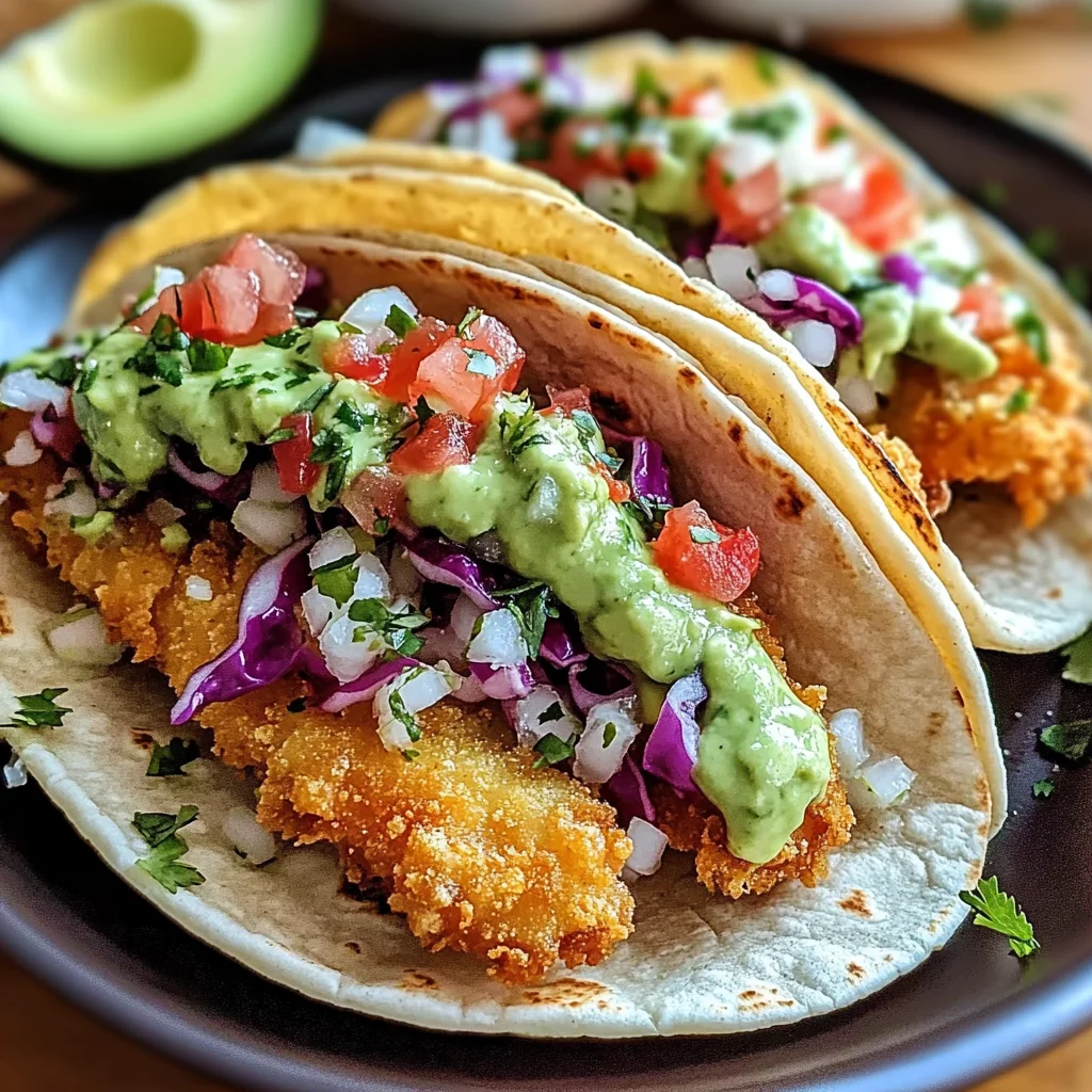 Crispy Baja Fish Tacos with Avocado Crema (30-Minutes)