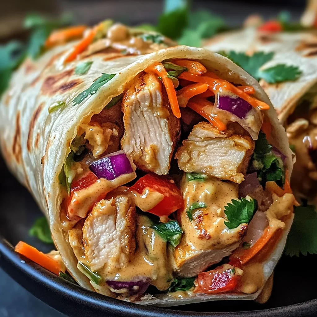 Flavorful Thai Peanut Chicken Wraps