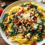 Roasted Garlic and Kale Spaghetti Squash
