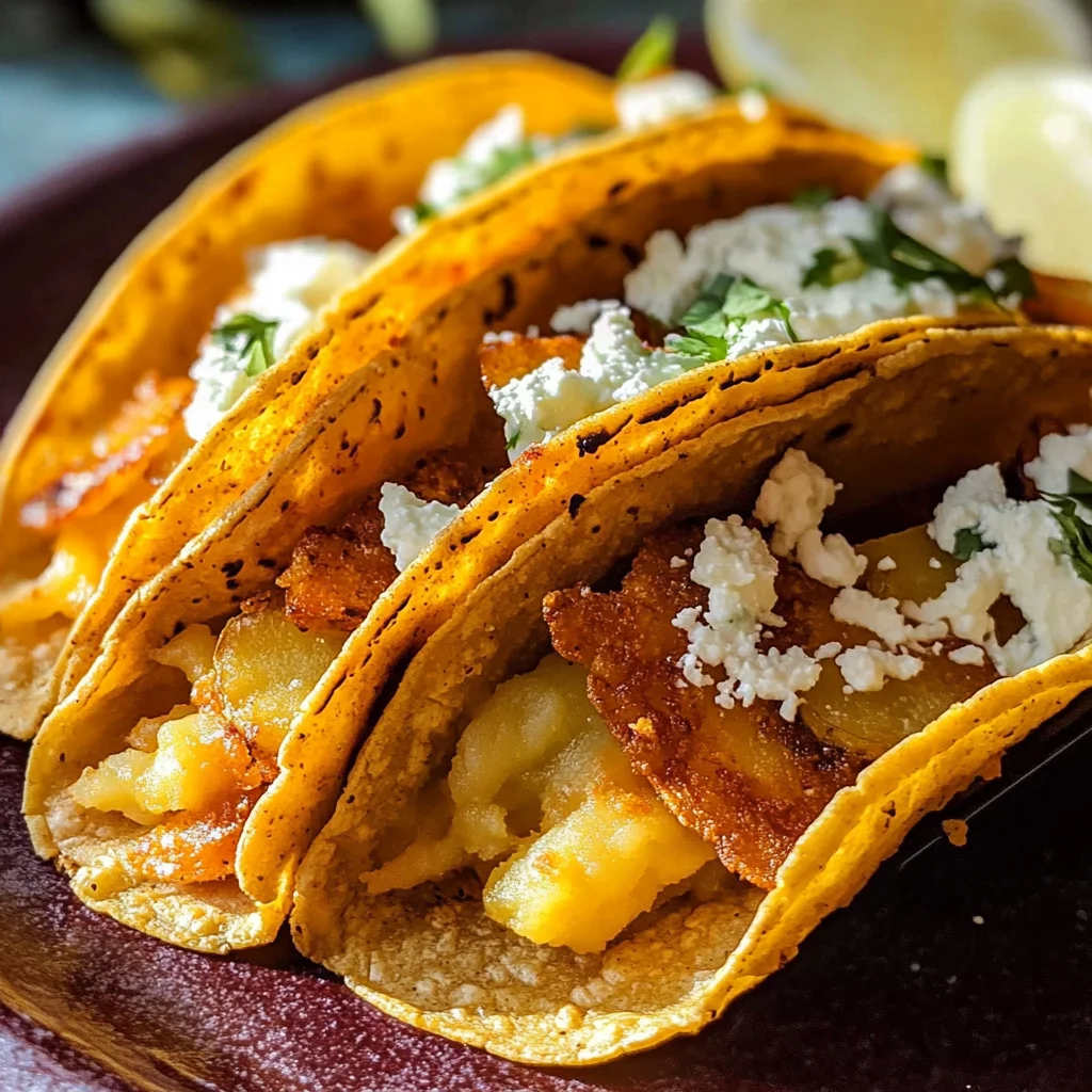Cheesy Potato Tacos (Tacos de Papa)