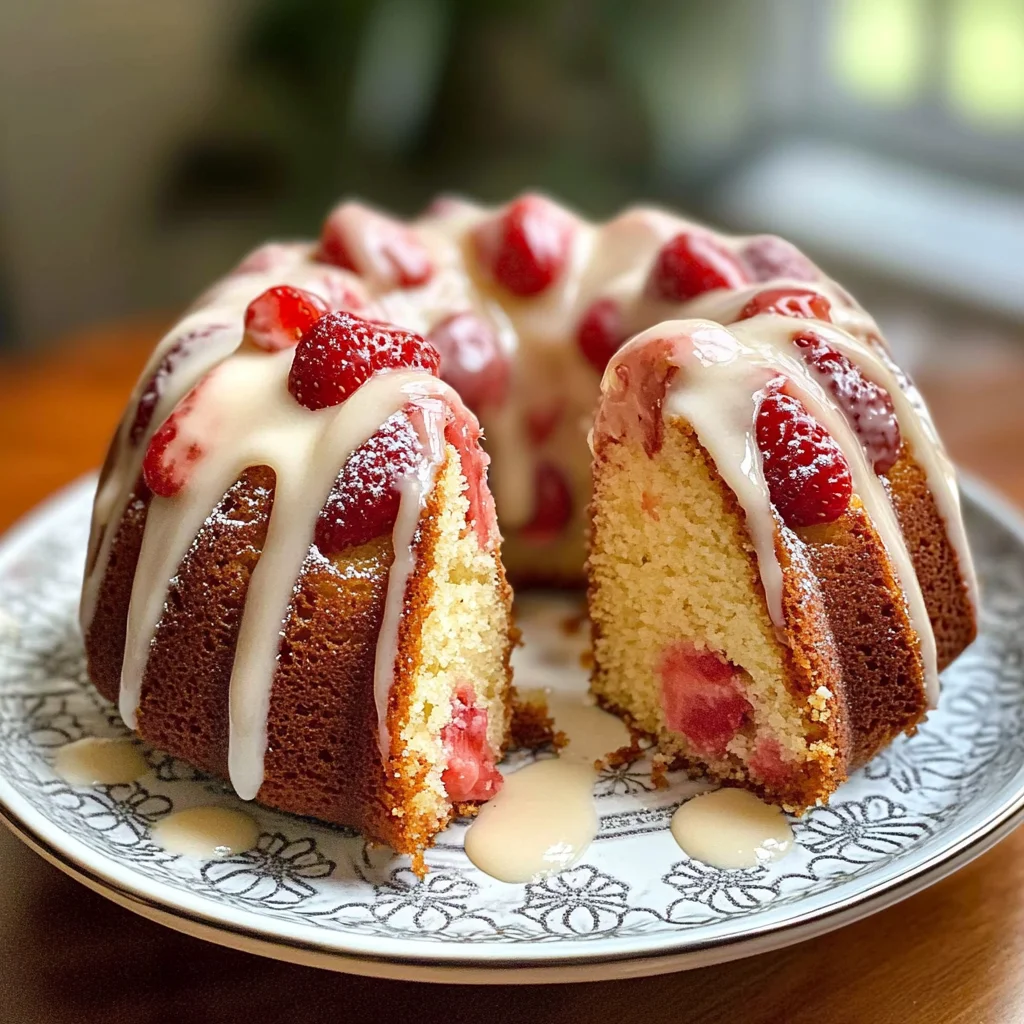 SOUR CREAM STRAWBERRY BUNDT CAKE