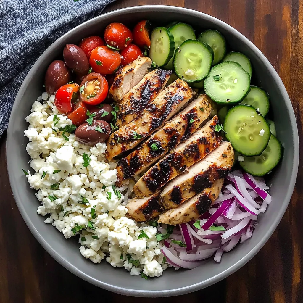 Simple Mediterranean Chicken Bowl Meal Prep