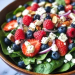 Spinach Berry Salad with Sweet Poppy Seed Dressing
