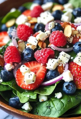 Spinach Berry Salad with Sweet Poppy Seed Dressing