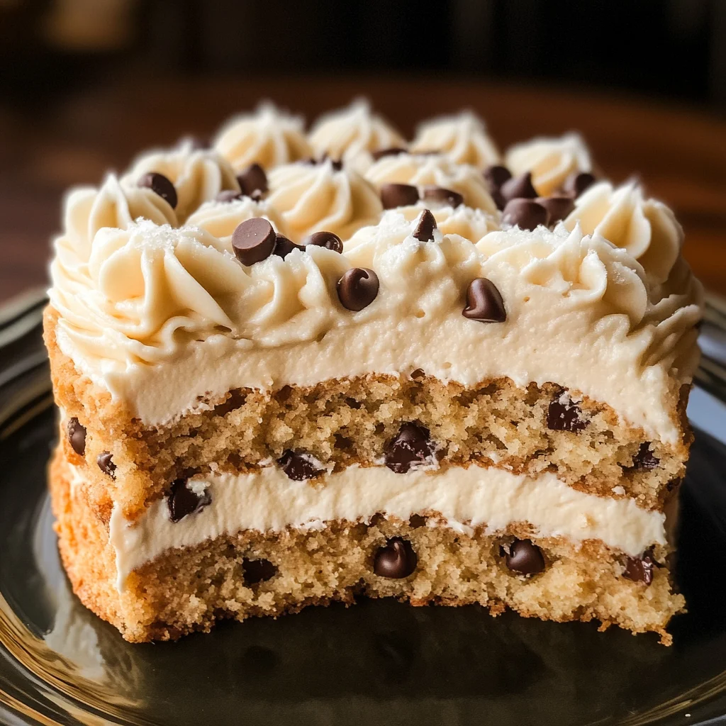 Chocolate Chip Cookie Cake Recipe with Buttercream Frosting