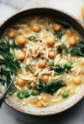 EASY LEMON CHICKPEA ORZO SOUP