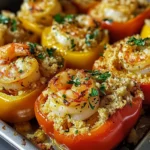 Garlic Butter Shrimp Stuffed Peppers