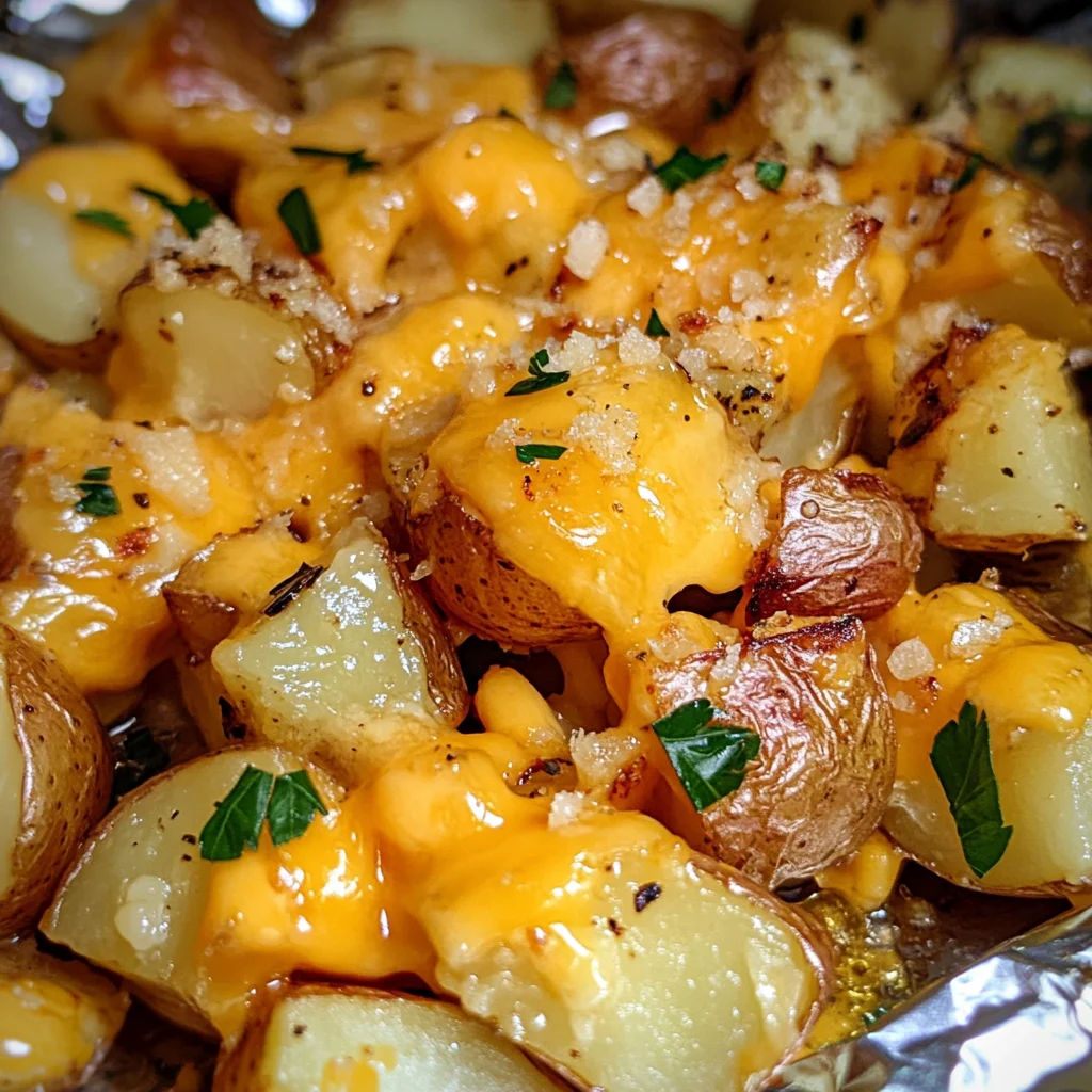Grilled Cheesy Garlic Potatoes