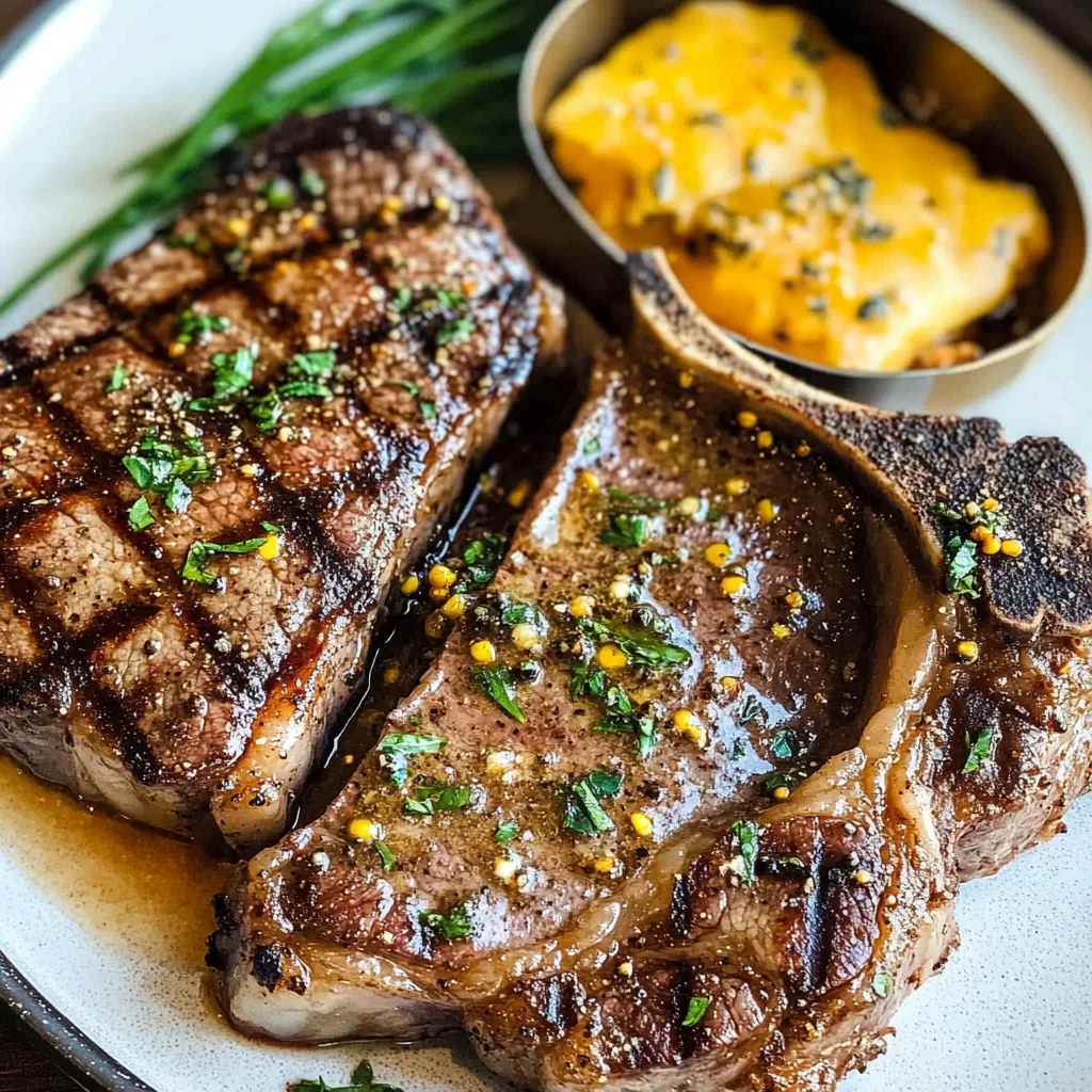 Grilled T-Bone Steaks with Cowboy Butter