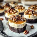 No-Bake Mini Turtle Cheesecakes