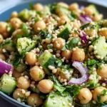Simple Mediterranean Chickpea Salad Vegan