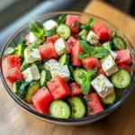 Watermelon Cucumber Feta Salad