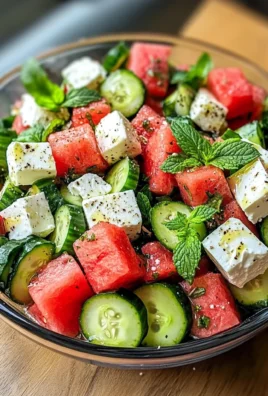 Watermelon Cucumber Feta Salad