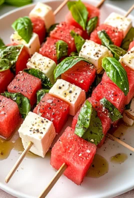 Watermelon Skewers With Feta, Mint, & Basil