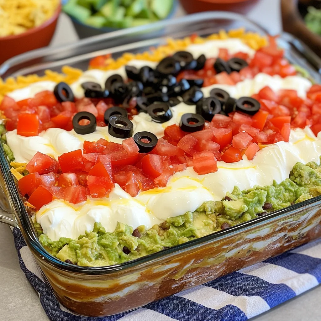 American Flag Layered Taco Dip