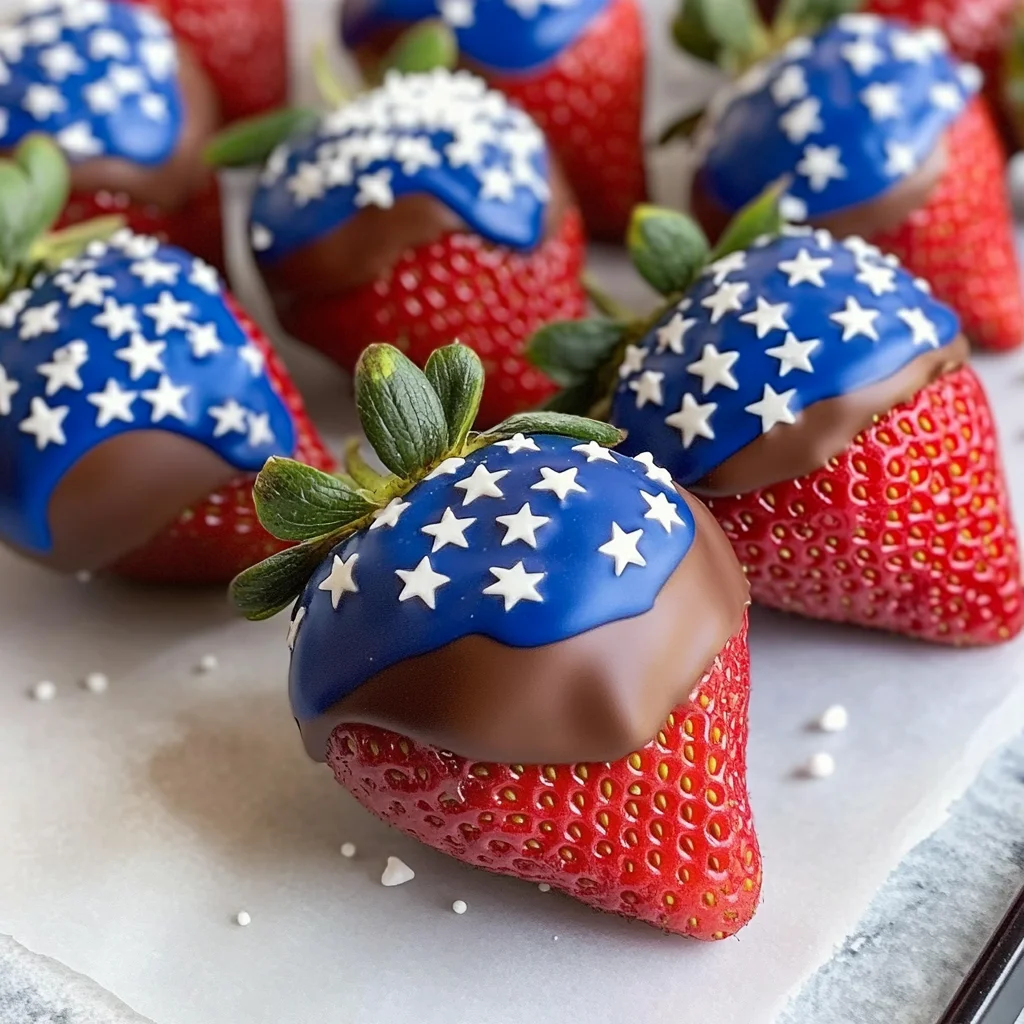 Patriotic Chocolate Covered Strawberries