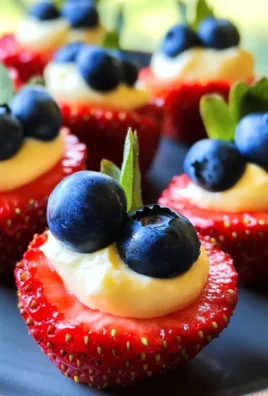 Red White & Blue Stuffed Strawberries