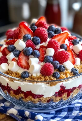 Red White and Blue Cheesecake Salad: Perfect No-Bake Dessert