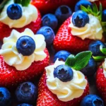 Red, White, and Blue Cheesecake Strawberries