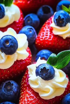 Red, White, and Blue Cheesecake Strawberries
