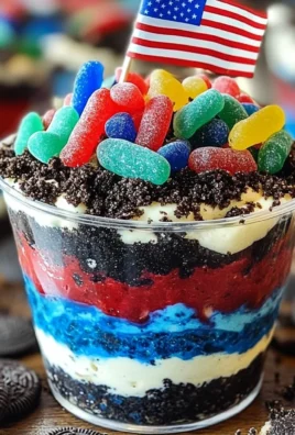 Red White and Blue Dessert Dirt Cups